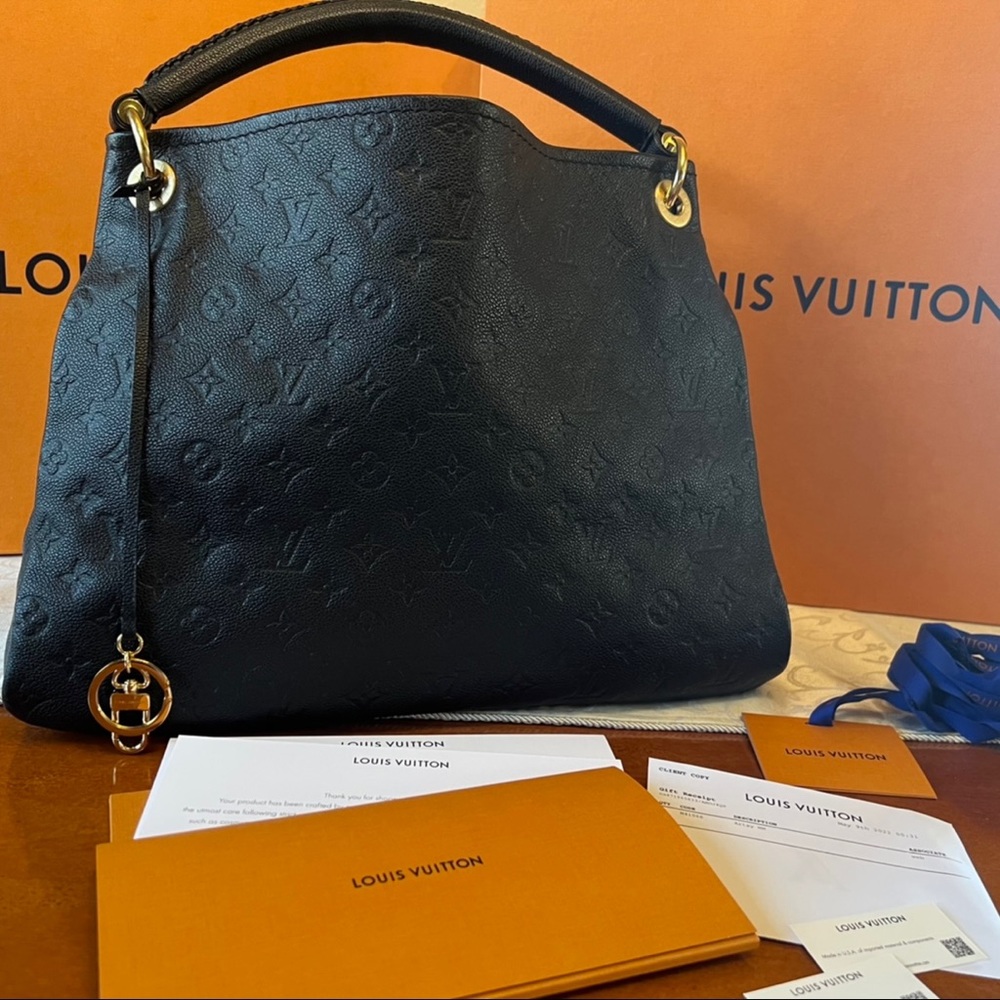 Louis Vuitton Artsy MM Black Monogram Empriente Leather Shoulder Bag